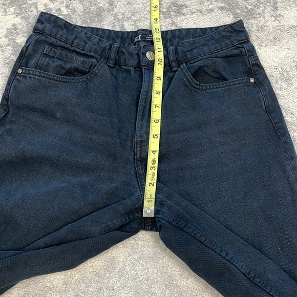 Zara Trf Wide Leg High Rise Baggy Jeans Grunge Goth Black Crop Sz 4 - Picture 8 of 11